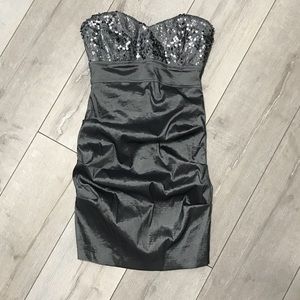 Silver dress with sequin detail on top